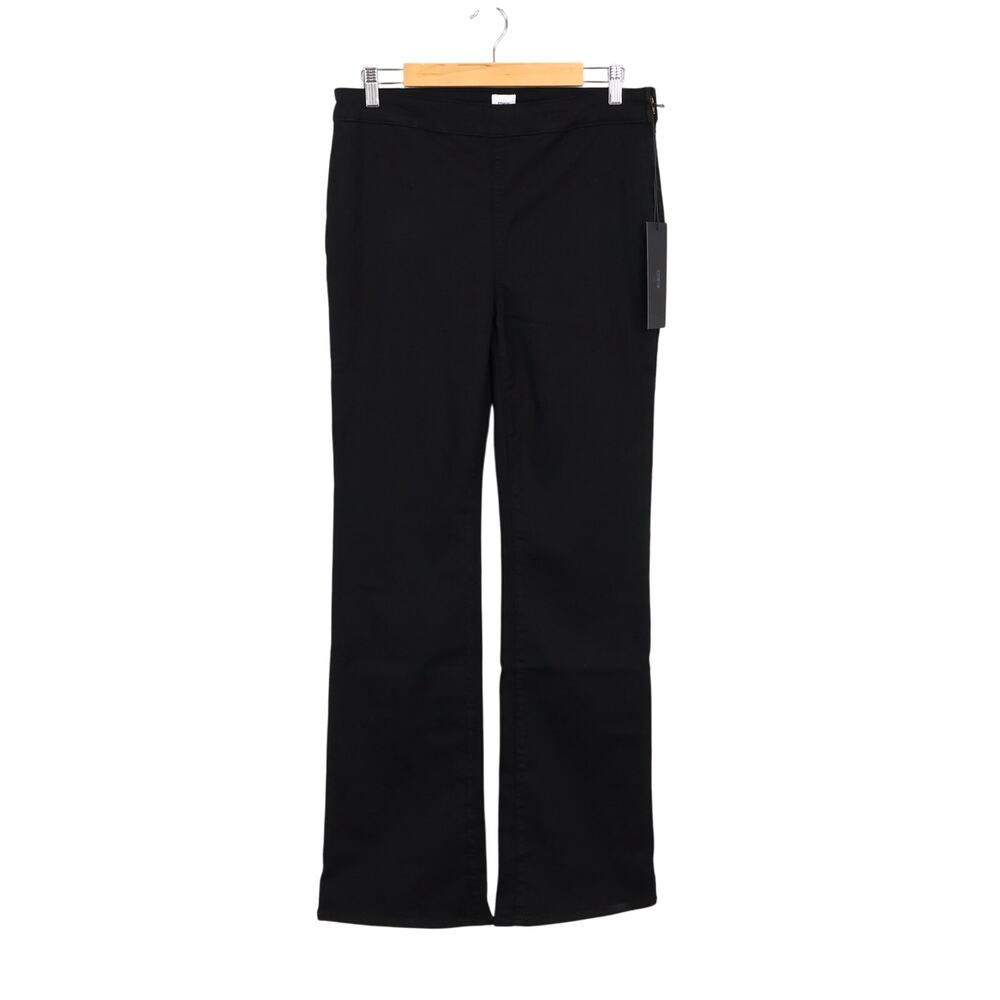 NWT Edwin Lark Pull-On Mid-Rise Flare Jean Stretch Side-Zip Black Size 32
